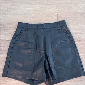 Wilfred Black Leather Women's Shorts